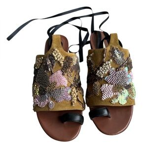 Dries Van Noten Multicolor Embellished Sandals Size EU35.5